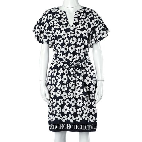 Floral Print Silk & Linen Belted Dress S - CH Carolina Herrera - Modalova