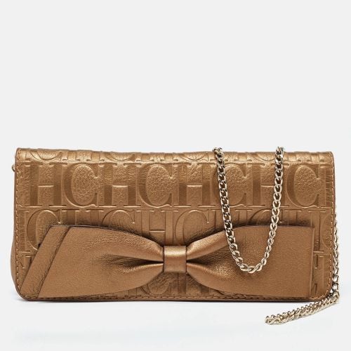 Monogram Leather Bow Chain Clutch - CH Carolina Herrera - Modalova