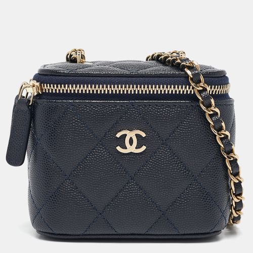 Quilted Caviar Leather Mini Vanity Case with Chain - Chanel - Modalova