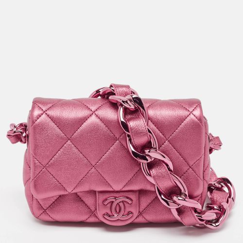 Metallic Quilted Leather Mini Flap Bag - Chanel - Modalova