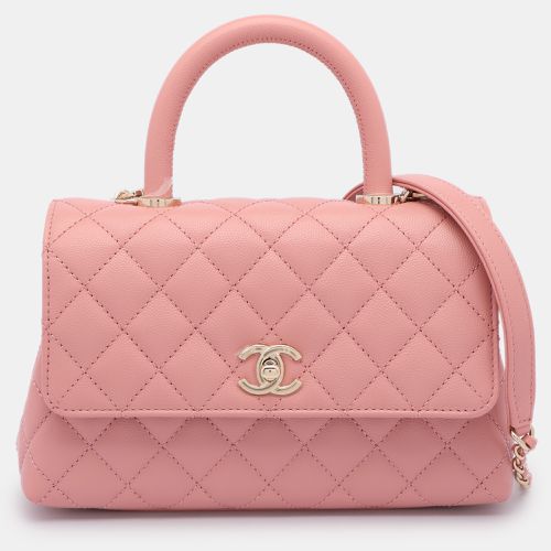 Quilted Caviar Leather Mini Coco Top Handle Bag - Chanel - Modalova