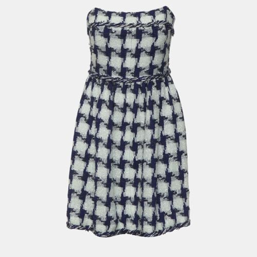 Black/White Houndstooth Patterned Tube Dress S - Chanel - Modalova