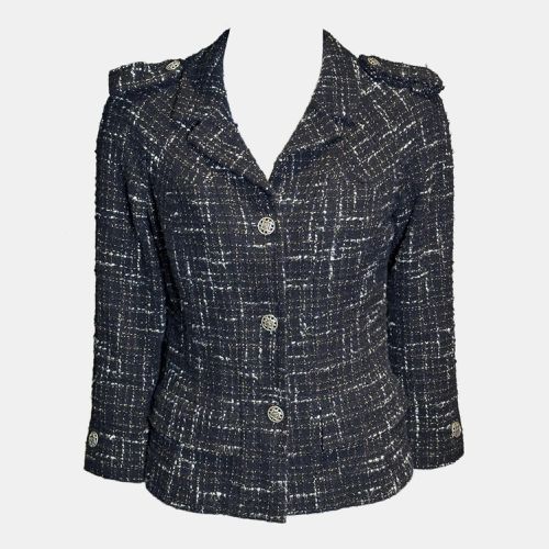 And White Tweed Coco Button Tailored Jacket - Chanel - Modalova