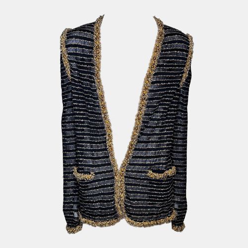 Lurex Knit Cardigan with Gold Pearl Buttons - Chanel - Modalova