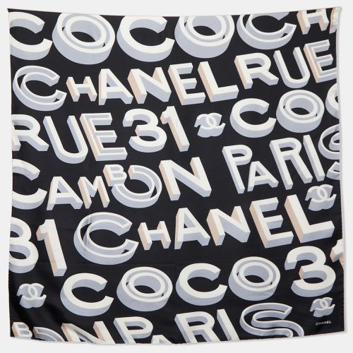 Coco Logo Print Silk Scarf - Chanel - Modalova