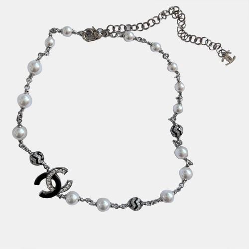 CC Faux Pearl Choker Necklace - Chanel - Modalova