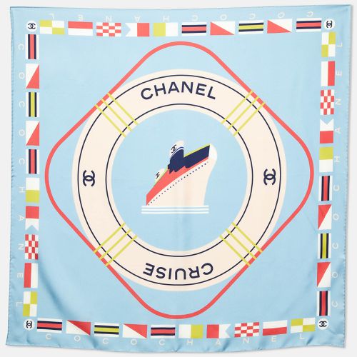 Light CC Cruise Print Silk Square Scarf - Chanel - Modalova