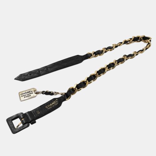 Vintage Leather Gold Chain Belt - Chanel - Modalova