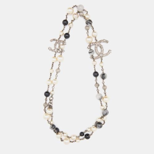 Tone Faux Pearl & Beaded Star CC Long Necklace - Chanel - Modalova