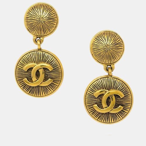 Chanel Gold Dangle Clip-On Earrings - Chanel - Modalova