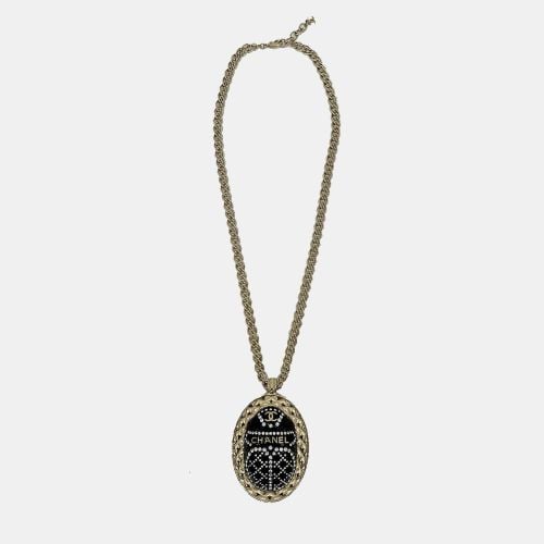 Rhinestone Egyptian Scarab Necklace - Chanel - Modalova