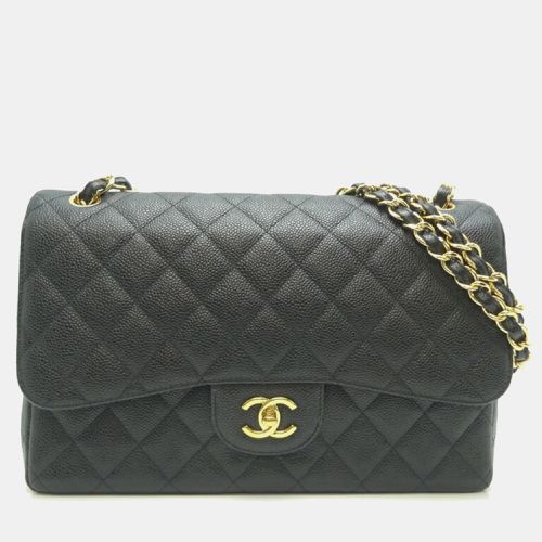 Caviar Leather Jumbo Classic Double Flap Shoulder Bag - Chanel - Modalova