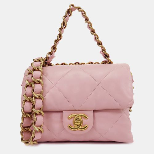 Quilted Lambskin Chain Top Handle Flap Bag - Chanel - Modalova