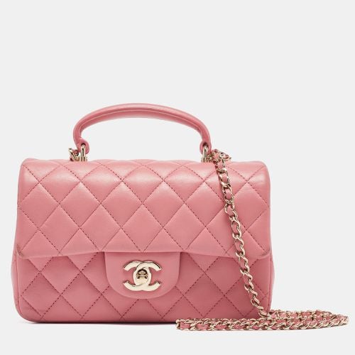 Quilted Leather Mini Rectangular Flap Top Handle Bag - Chanel - Modalova