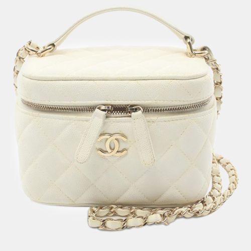 Tone Caviar Leather CC Quilted Top Handle Vanity Case Bag - Chanel - Modalova