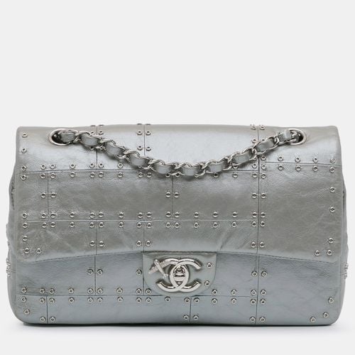 Glazed Calfskin Leather Grommet Embellished Airline Double Flap Bag - Chanel - Modalova