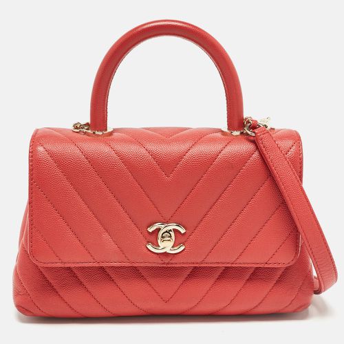 Brick Caviar Leather Mini Coco Top Handle Bag - Chanel - Modalova