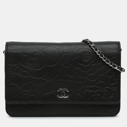 Lambskin Camellia Embossed Wallet On Chain - Chanel - Modalova