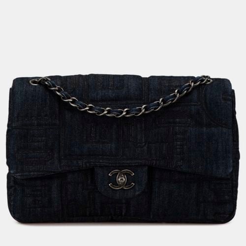 Indigo Denim Perfume Embroidery Chain Shoulder Bag - Chanel - Modalova