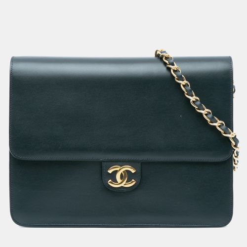 Navy CC Calfskin Single Flap Bag - Chanel - Modalova