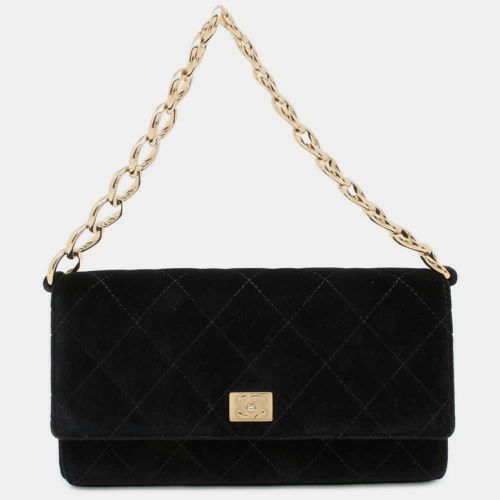 Velvet Matelasse Coco Mark Velour Chain Handbag - Chanel - Modalova