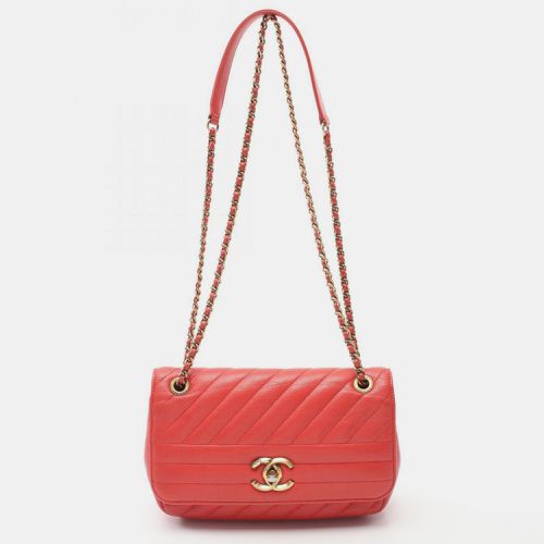 Leather Chevron Bias Stitch Shoulder Bag - Chanel - Modalova