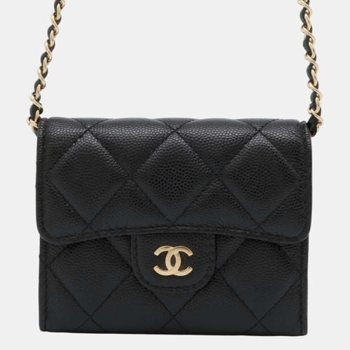 Caviar Skin Matelasse Chain Wallet - Chanel - Modalova