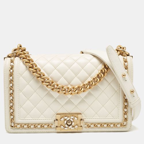 Off Quilted Caviar Leather Medium Chain Around Boy Flap Bag - Chanel - Modalova