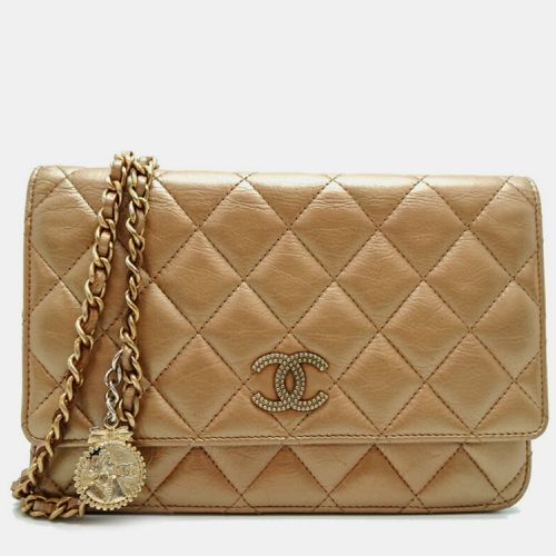 Lambskin Matelasse Chain Wallet Shoulder Bag - Chanel - Modalova