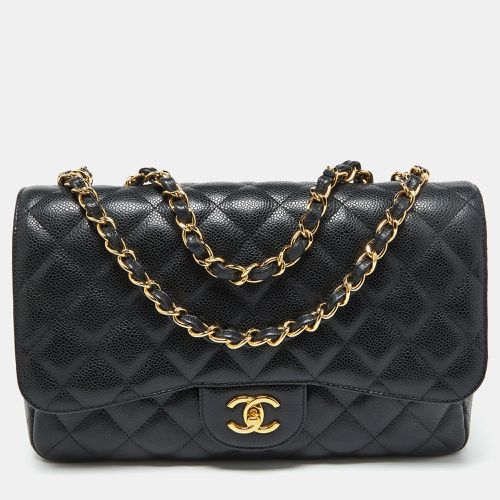 Quilted Caviar Leather Jumbo Classic Single Flap Bag - Chanel - Modalova