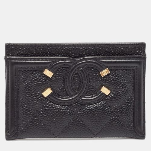 Quilted Caviar Leather Filigree Card Holder - Chanel - Modalova