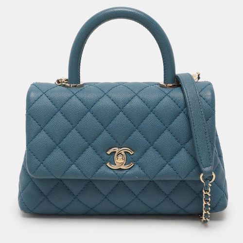 Quilted Caviar Leather Mini Coco Top Handle Bag - Chanel - Modalova