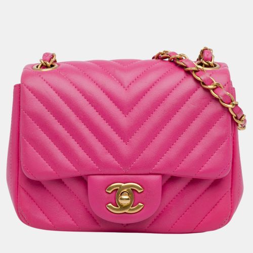 Mini Square Classic Chevron Lambskin Flap - Chanel - Modalova