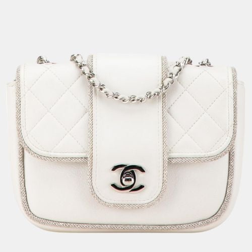 Silver Lambskin Matelasse Coco Mark Chain Shoulder Bag - Chanel - Modalova