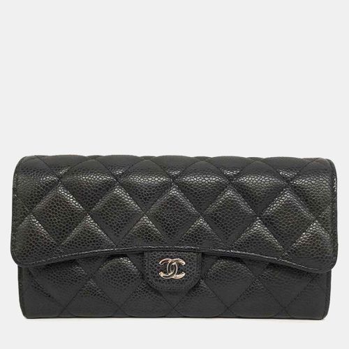 Leather Caviar Skin Matelasse Long Wallet - Chanel - Modalova