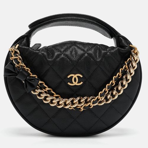 Quilted Shiny Caviar Leather Bow Pouch - Chanel - Modalova