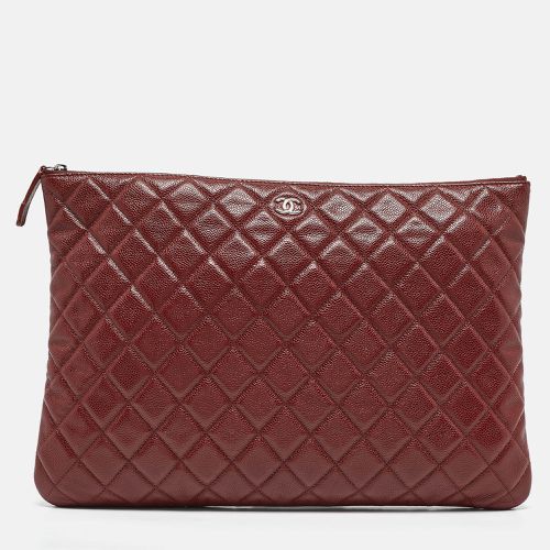 Quilted Caviar Leather Large O Case Pouch - Chanel - Modalova