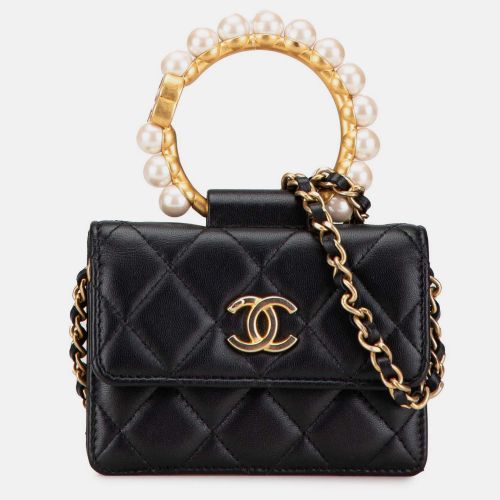 Quilted Lambskin Pearl Crown Clutch On Chain - Chanel - Modalova