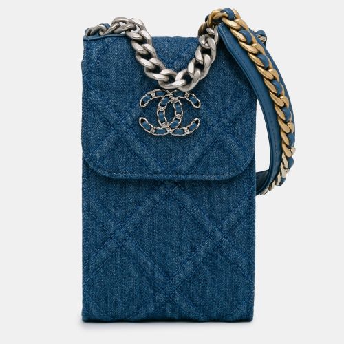 Denim 19 Phone Holder with Chain - Chanel - Modalova