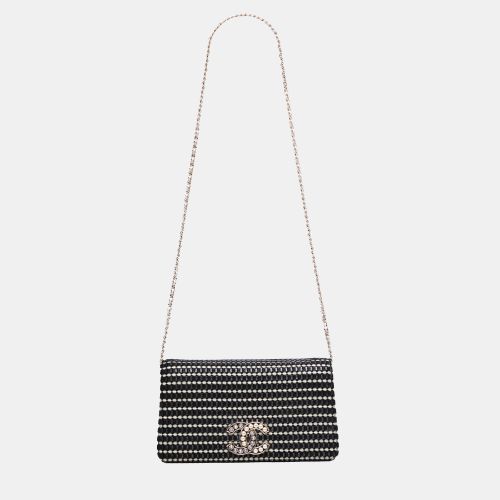 CC Bicolor Woven Lambskin Crystal Pearl Flap - Chanel - Modalova