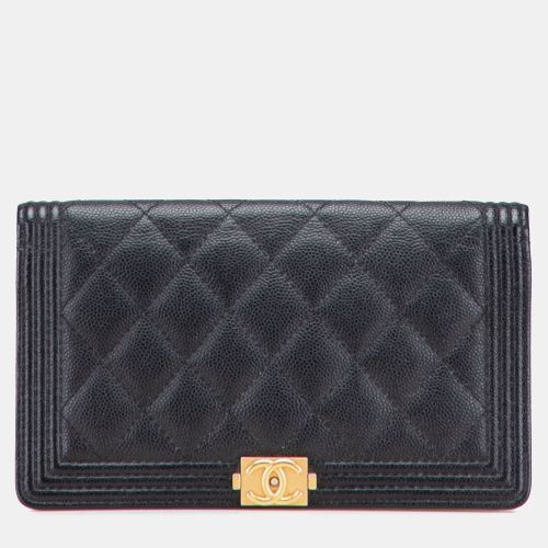 Quilted Caviar Boy Yen Long Wallet - Chanel - Modalova