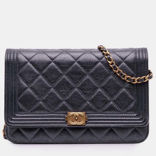 Quilted Lambskin Boy Wallet On Chain - Chanel - Modalova