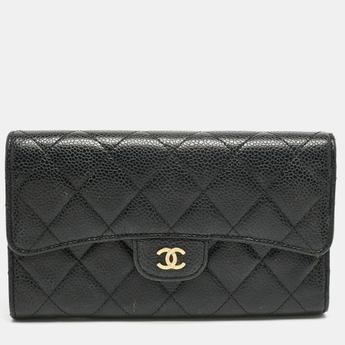 Quilted Caviar Leather Classic L Flap Wallet - Chanel - Modalova