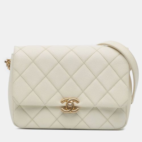 Small Quilted Caviar Chain Melody Flap - Chanel - Modalova