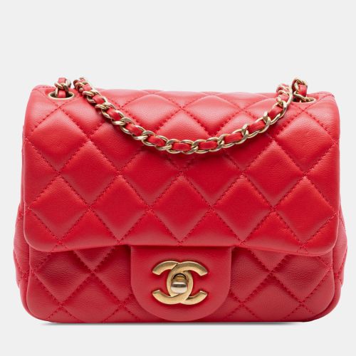 Mini Square Classic Lambskin Pearl Crush Single Flap - Chanel - Modalova