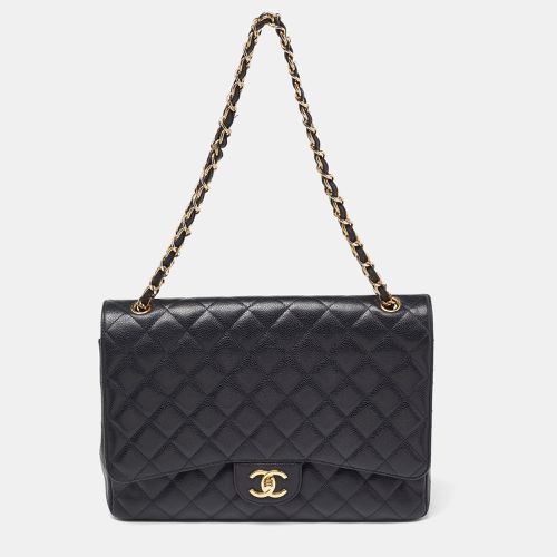 Quilted Caviar Leather Maxi Classic Double Flap Bag - Chanel - Modalova