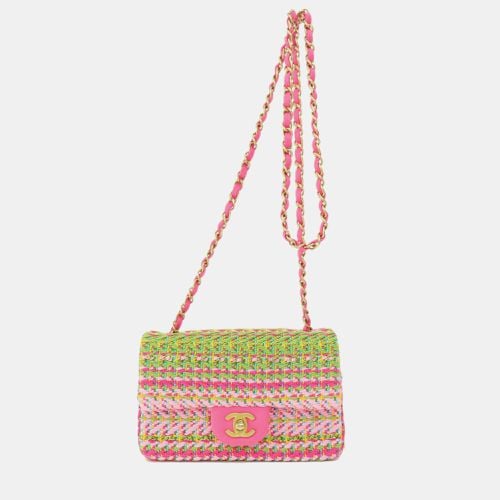 Pink/ Cotton Mixed Fibers Woven Mini Rectangular Flap Bag - Chanel - Modalova