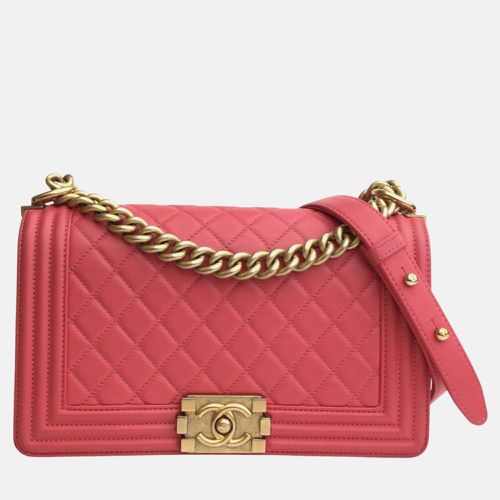 Leather Quilted Medium Boy Shoulder Bag - Chanel - Modalova