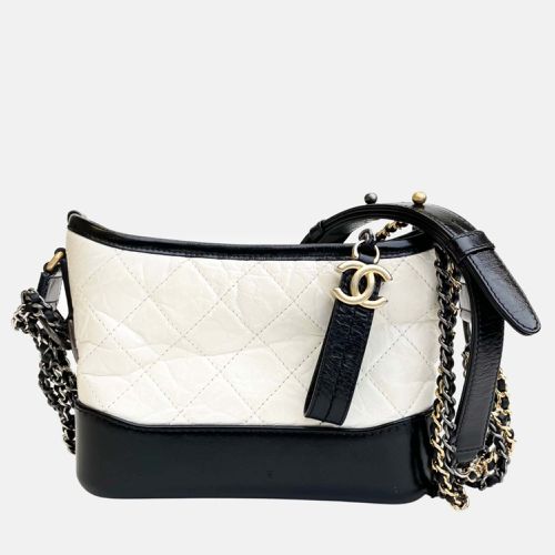 White/ Leather Small Gabrielle Shoulder Bags - Chanel - Modalova