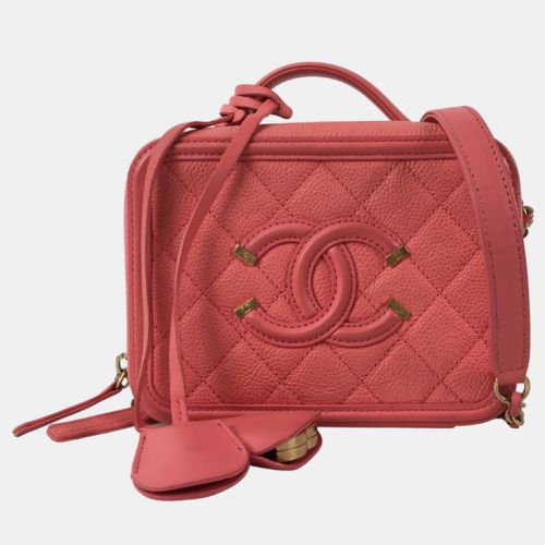 Peach Leather Small Filigree Shoulder Bags - Chanel - Modalova